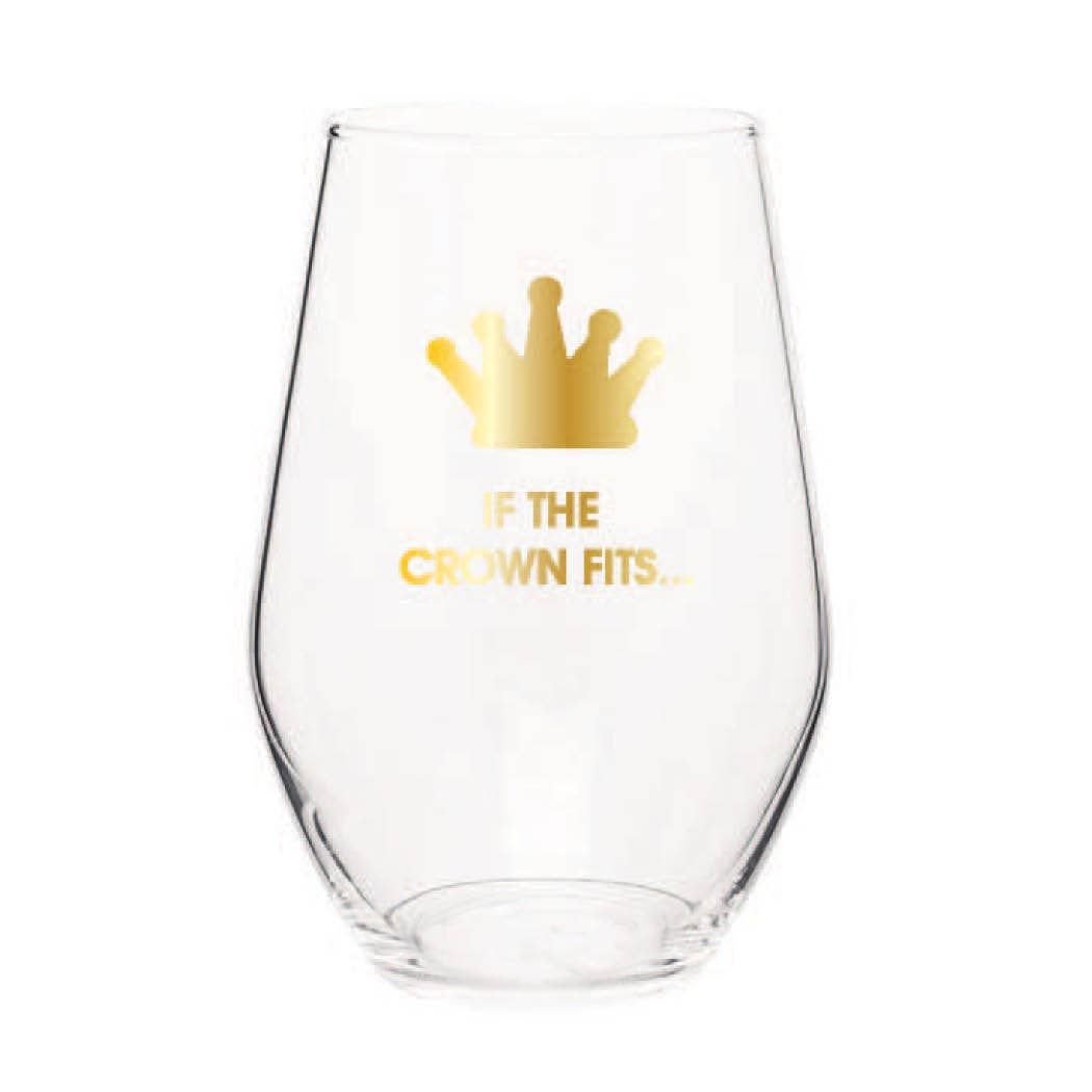 Chez Gagné - If The Crown Fits Wine Glass - Arktana - Accessories
