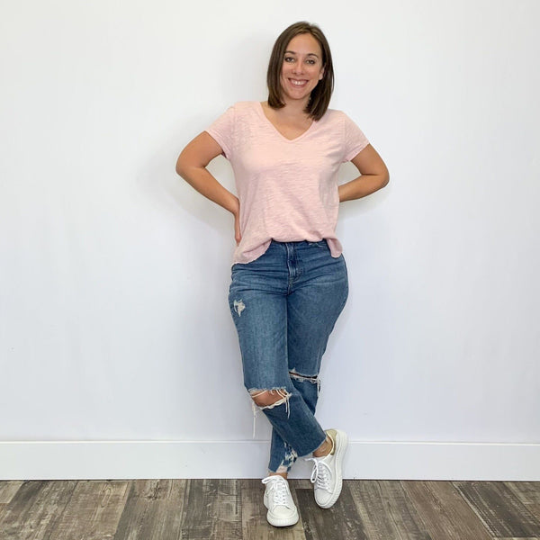 Dylan - Slub Cotton Shirt Tail V-neck - Arktana - Tops