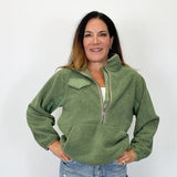 Dylan - Suede Sherpa Half-zip Pullover - Arktana - Sweaters