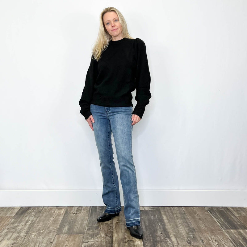 Esqualo - Gathered Puff Sleeve Sweater - Arktana - Sweaters
