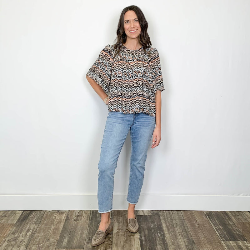 Flirty Flutter Sleeve Blouse