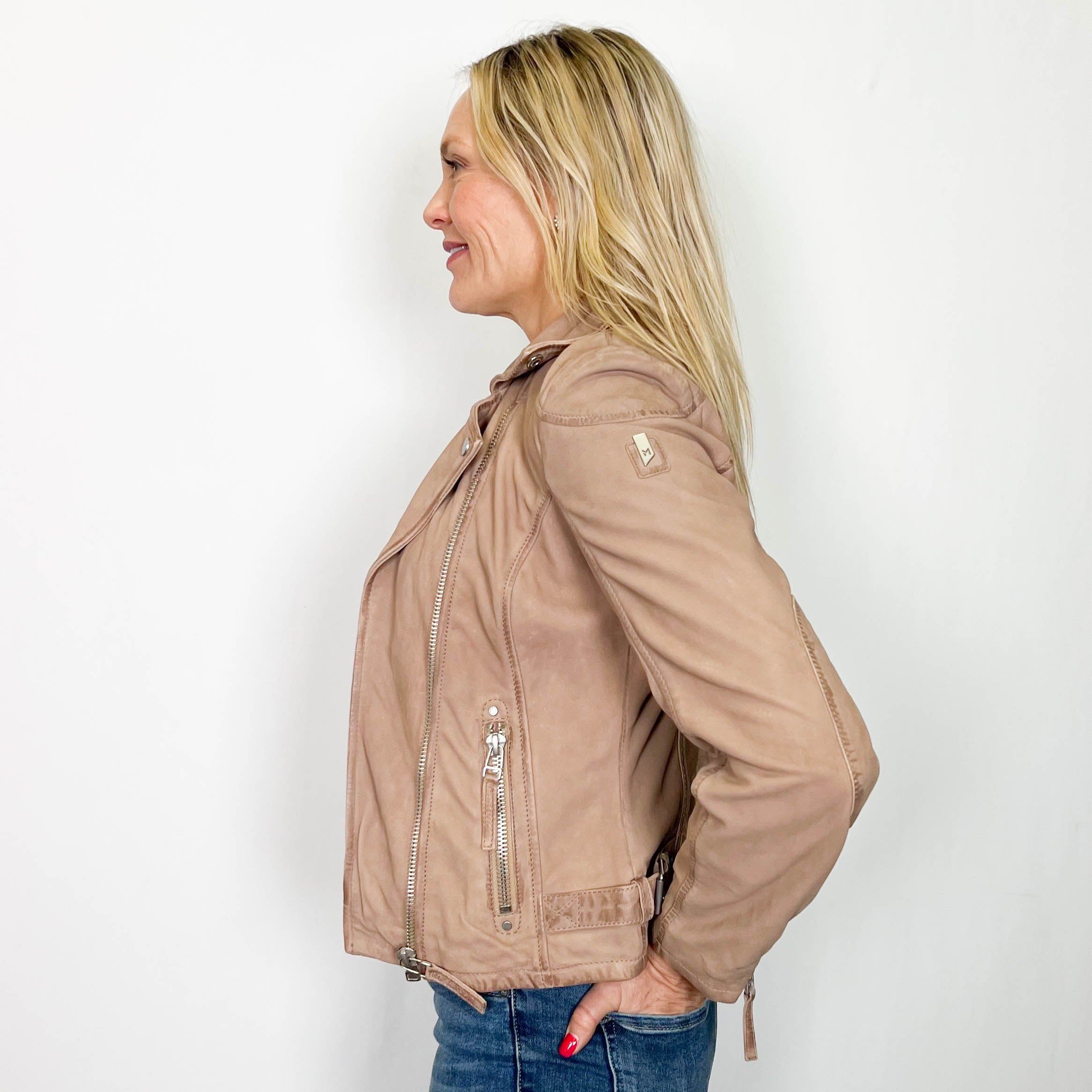 Karyn Leather Jacket Sand