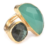 Kipepeo - Half Moon Double Stone Ring - Arktana - Jewelry