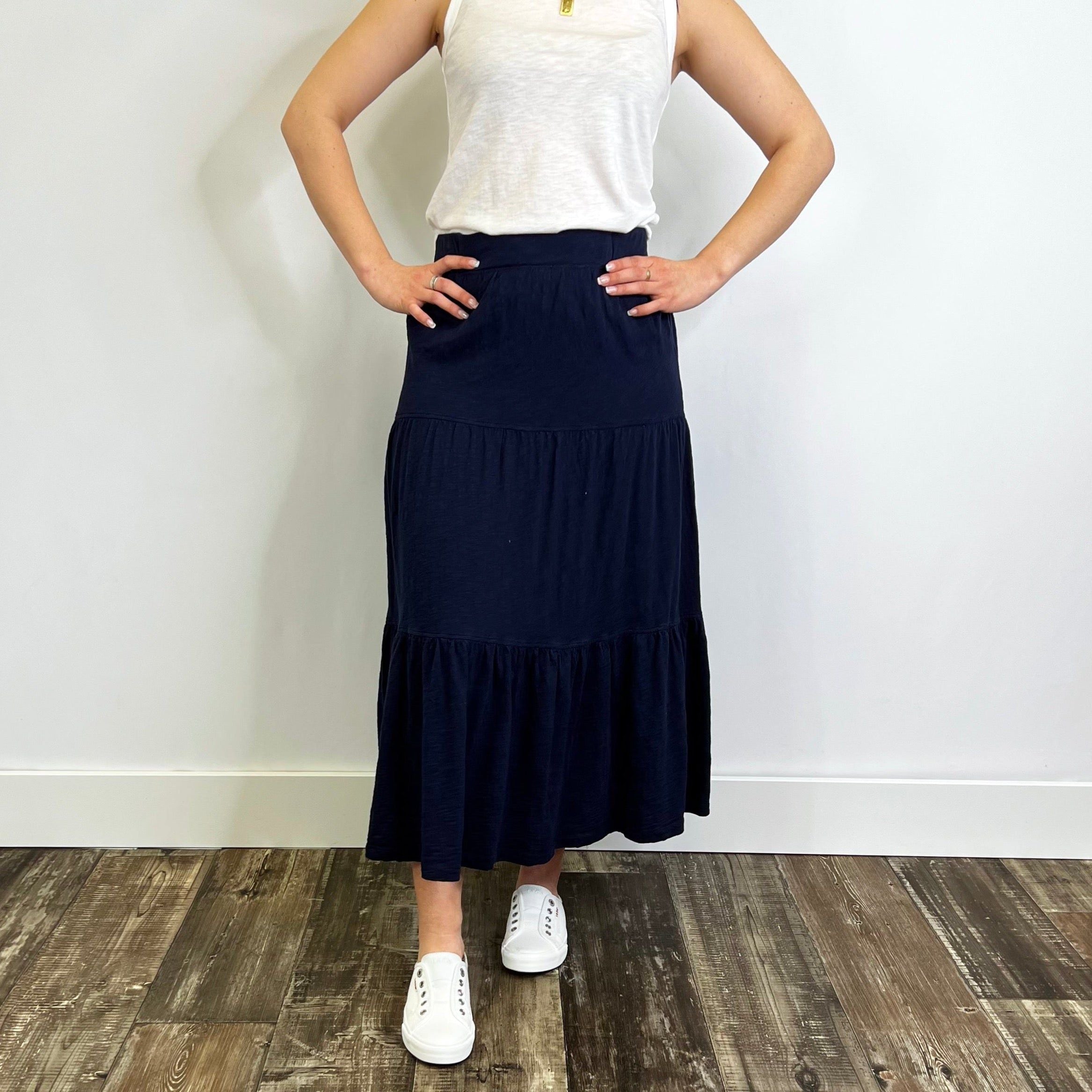 Mododoc - Midi Shirred Skirt - Arktana - Bottoms
