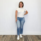 NYDJ - Ava Flared Ankle Fray Hem Jeans - Arktana - Bottoms