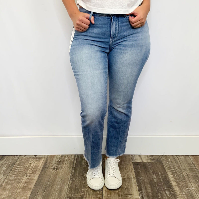 NYDJ - Ava Flared Ankle Fray Hem Jeans - Arktana - Bottoms