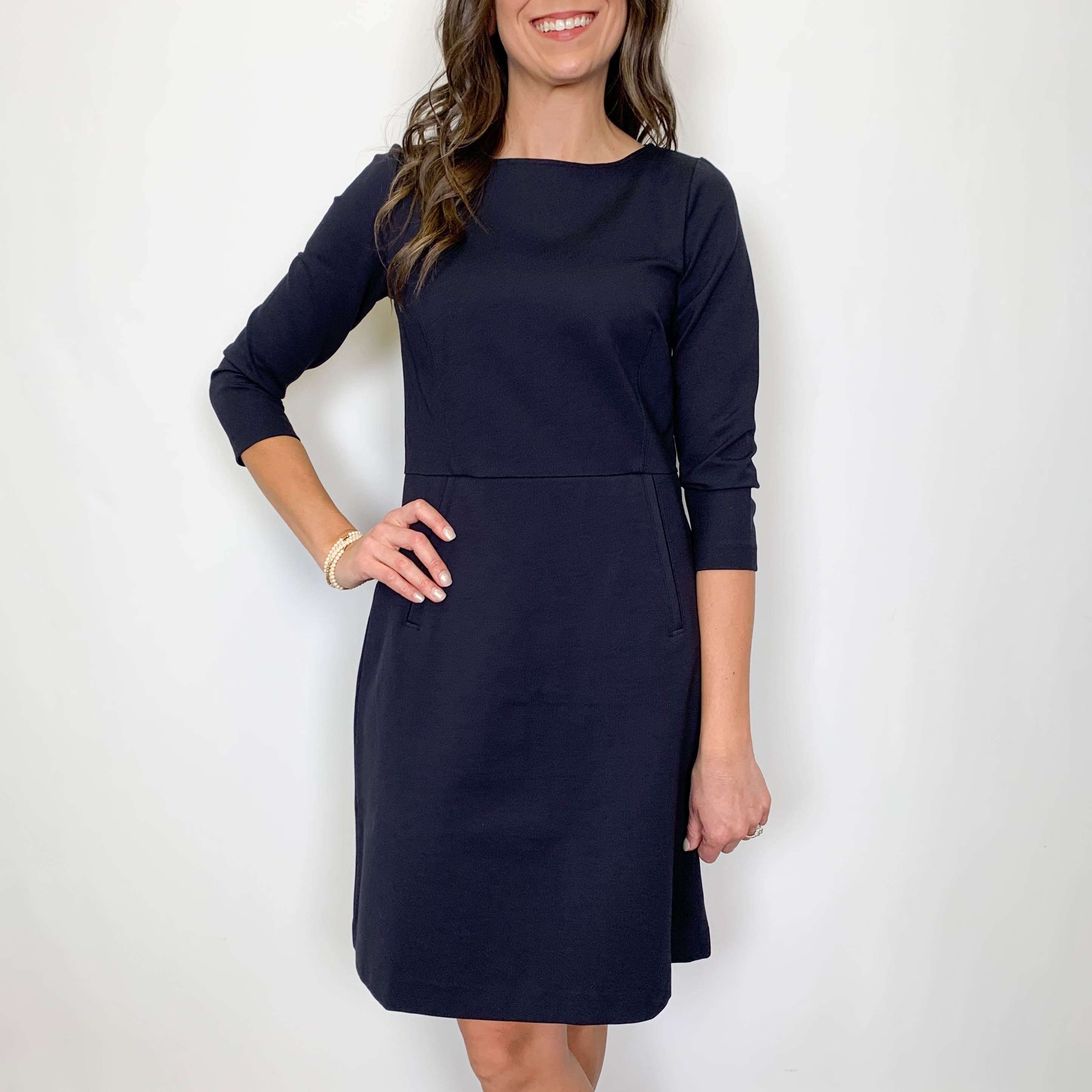 Spanx: The Perfect A-Line 3/4 Sleeve Dress Classic Black-20382R – The Vogue  Boutique