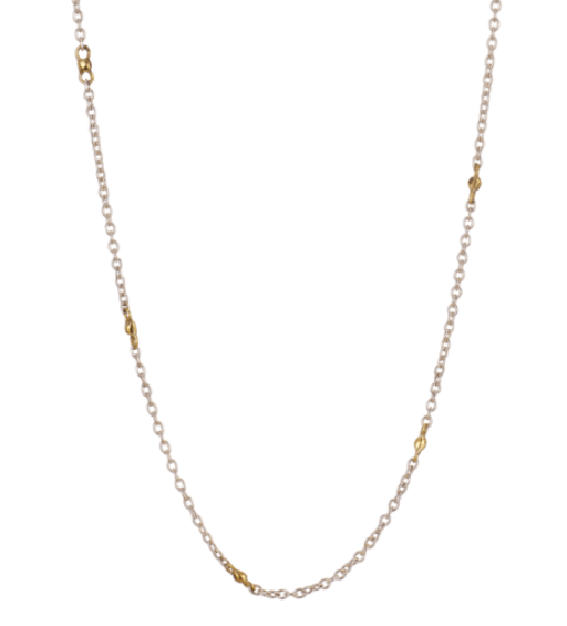 Waxing Poetic - Thin Cable with Brass Beads Chain - Arktana - Jewelry