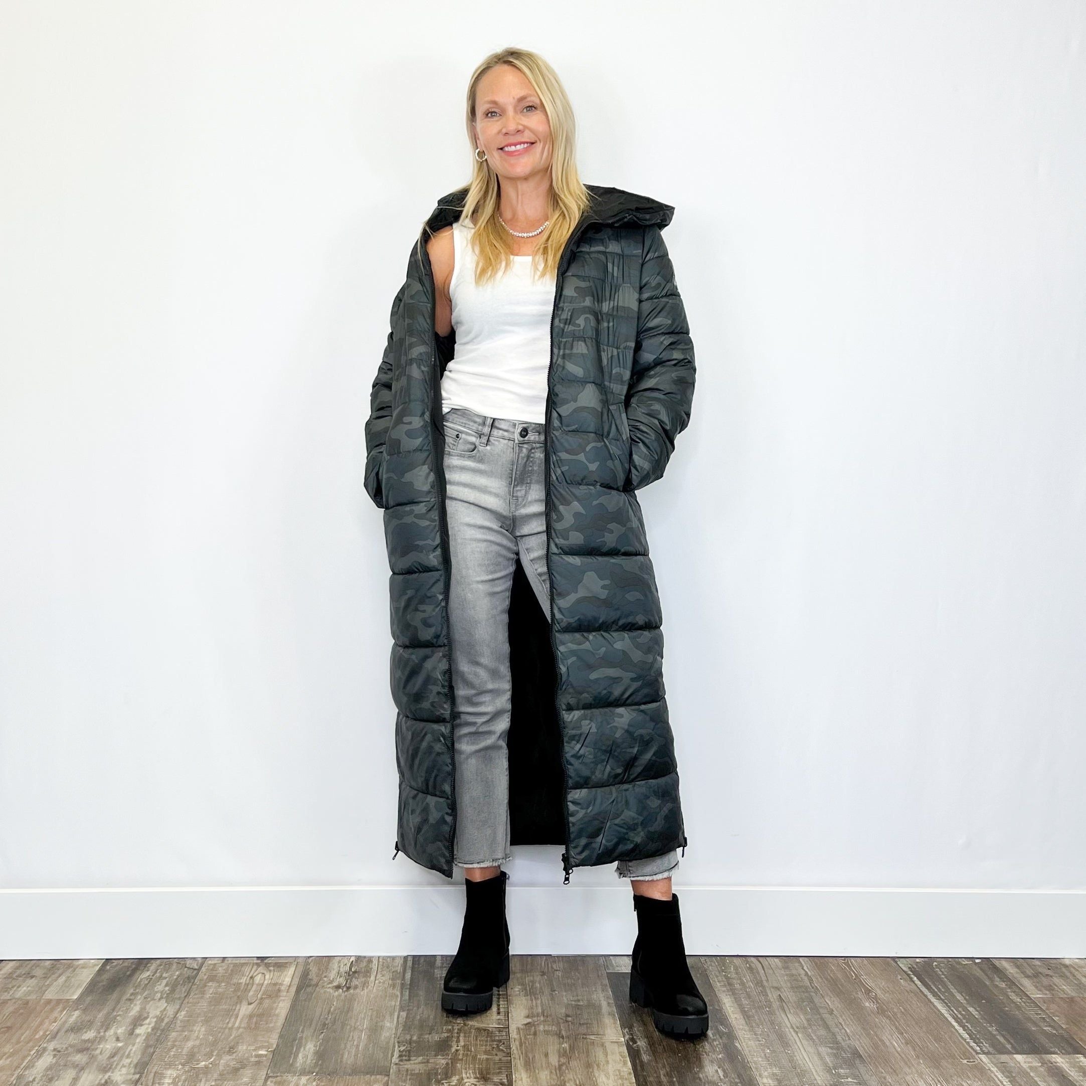 YEST - Camo Winter Long Puffer Coat - Arktana - Jackets