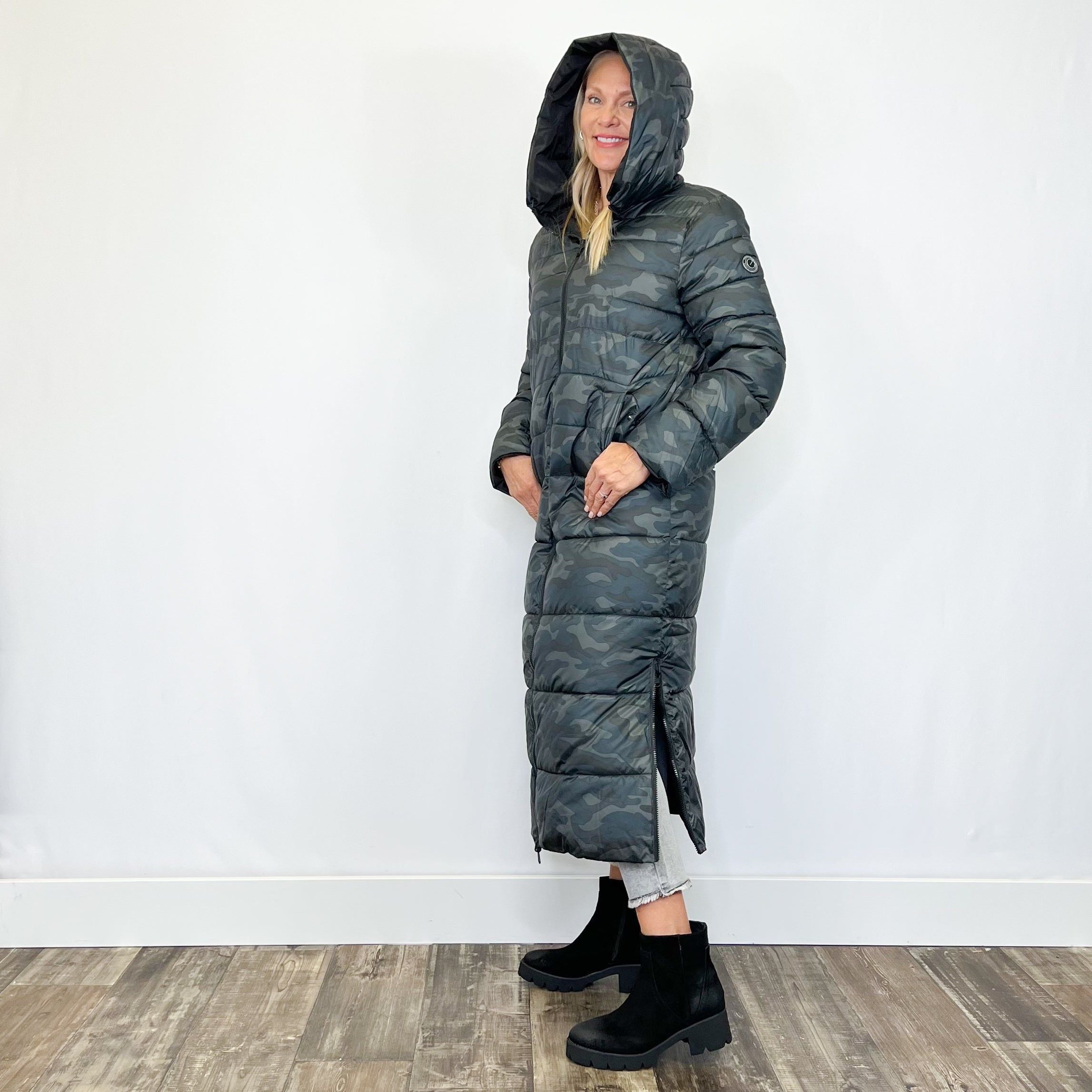 Long camo sale puffer jacket